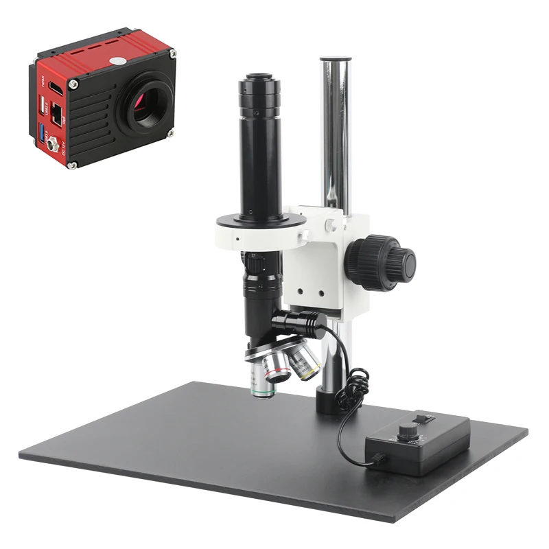 UHD 4K HDMI LAN Digital Video Microscope Camera 75X-4000X Coaxial Light Lens 5X 10X 20X PLAN Achromatic Metallographic Objective