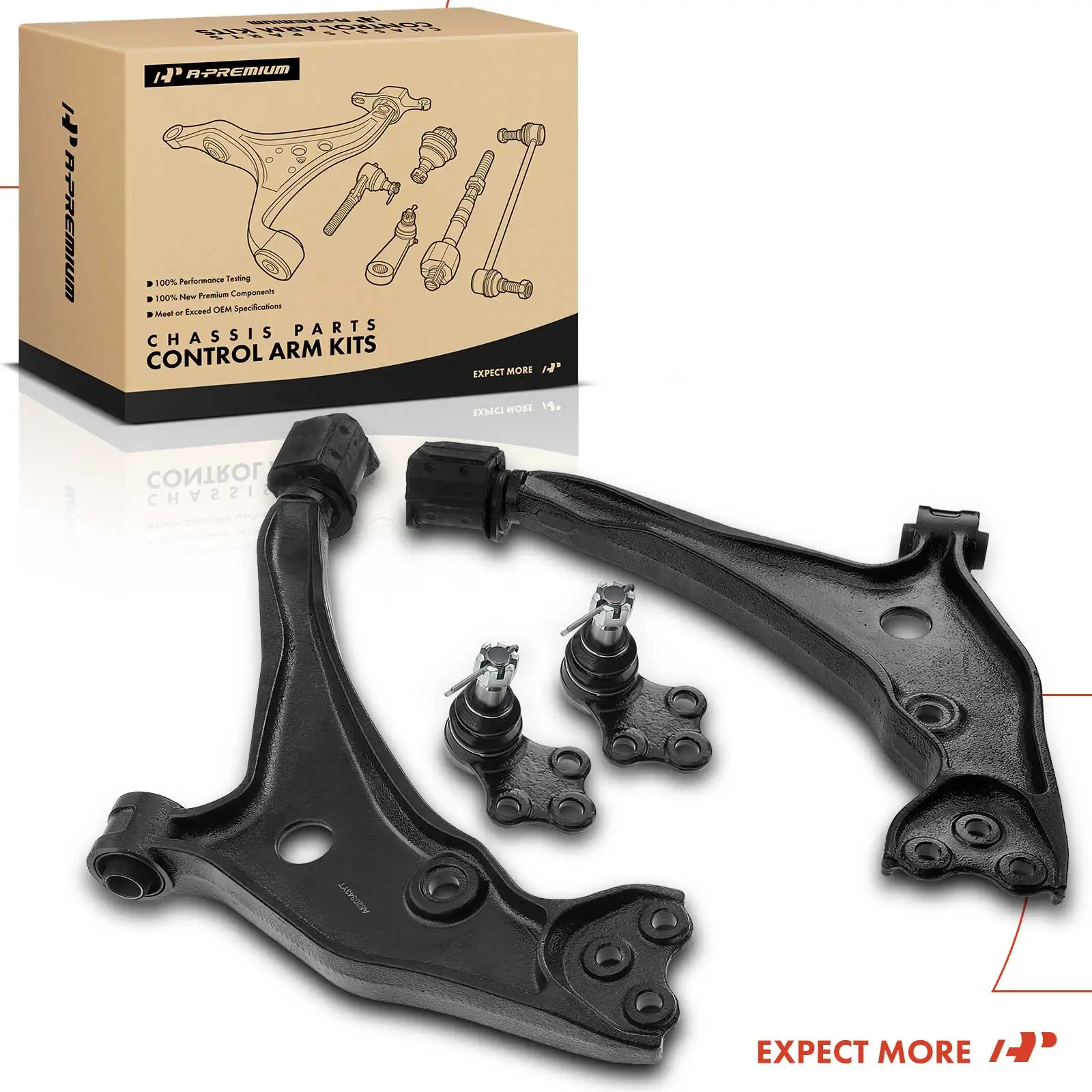 A-Premium 6x Front Control Arm Tie Rod End for Nissan Quest 1999-2002 Mercury Villager 1999-2002