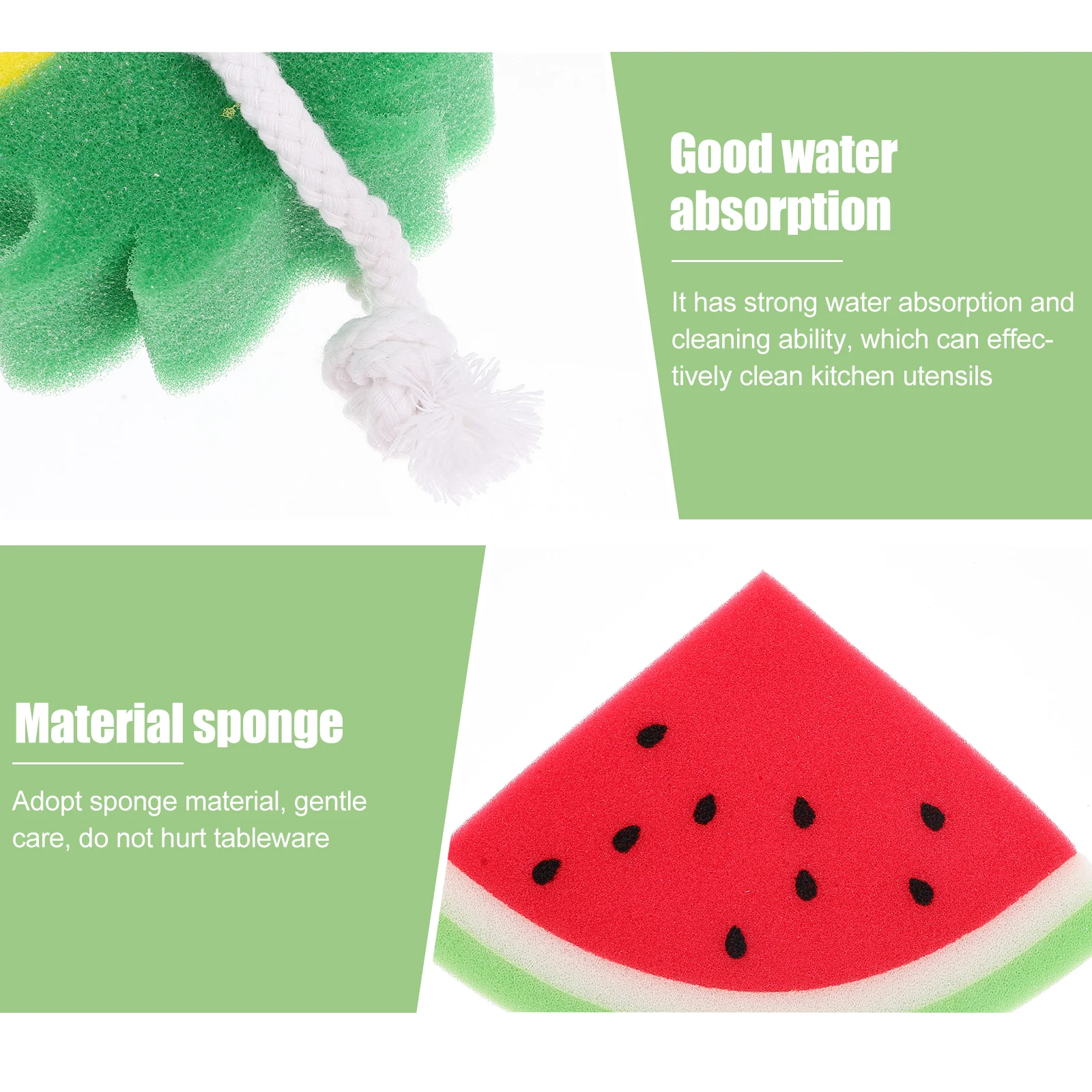 

4pcs Thick Fruit Shaped Scrub Premium Kitchen Dishwashing Strong Water Absorption Gentle Care Cleaning Sponge For Home