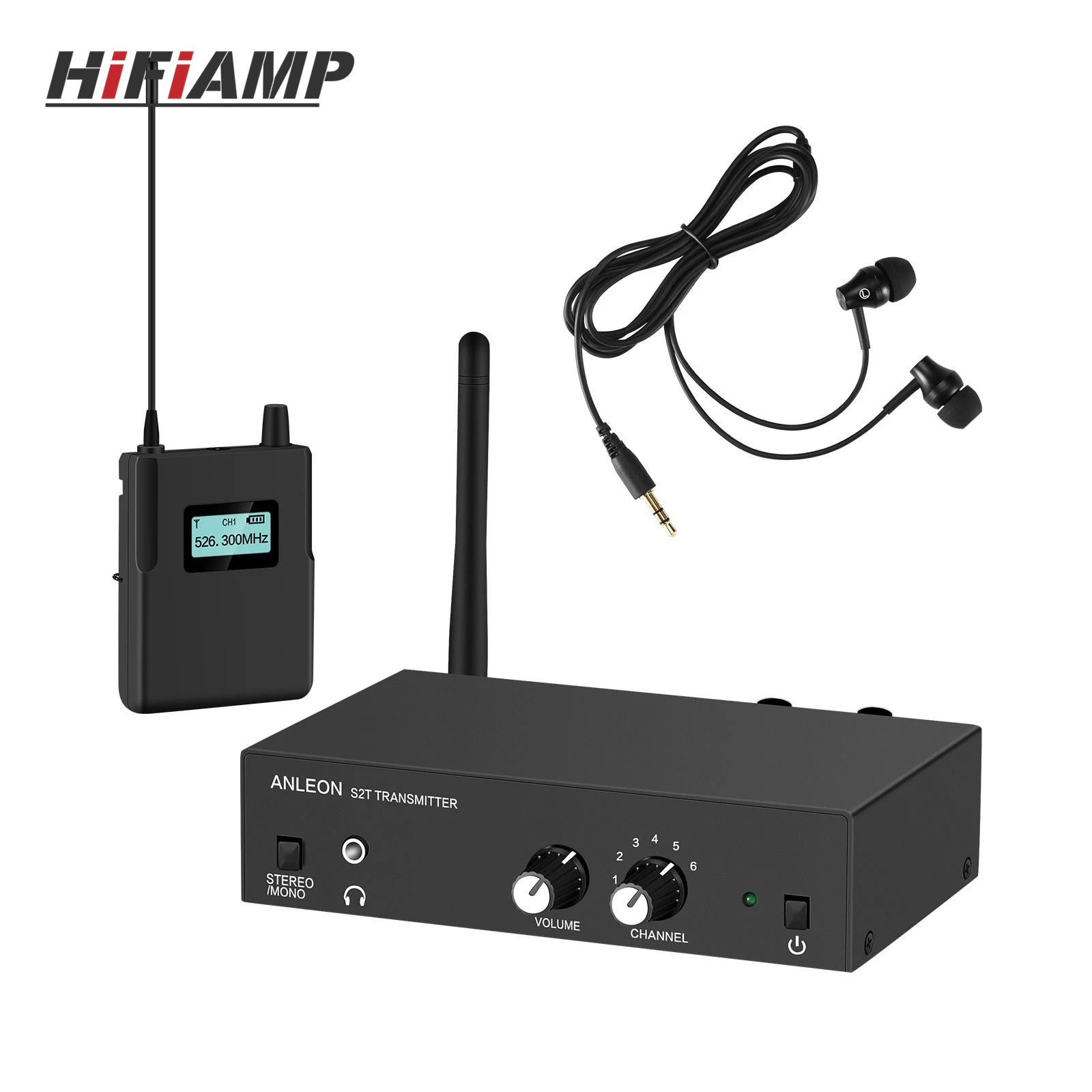 ANLEON S2 526-535MHz/561-568MHz/670-680MHz in Ear Monitor System Wireless IEM System with Transmitter Receiver for Stages