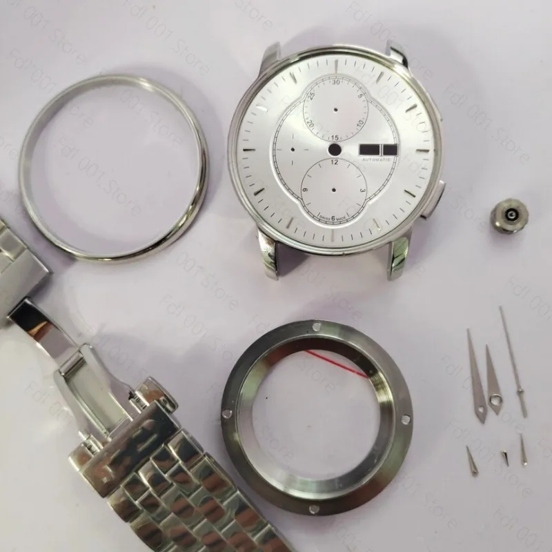 Stainless Steel Sapphire Crystal Mirror Watch Case Accessory for 7750 M8607 Mirror Finish Watch Modification Part