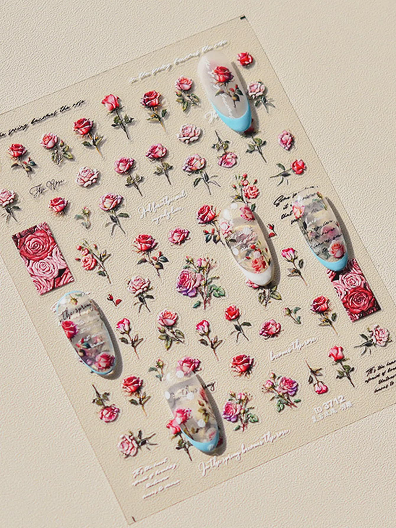 1pcs 5d Nagel aufkleber Blumen Dekor Acryl geprägt für Nägel Kleber Rose Blume Nail Art Aufkleber Aanic ure Dekoration
