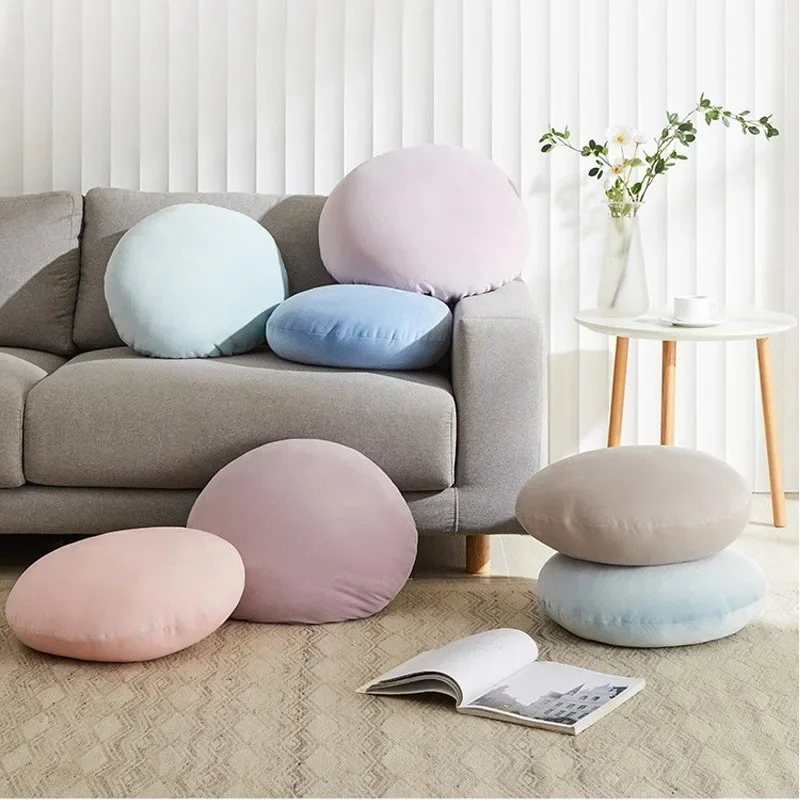 Simple Fashion Round Pillow Solid Color Super Soft Comfortable Breathable Cushion Japanese and Korean Wind Chair Cushion