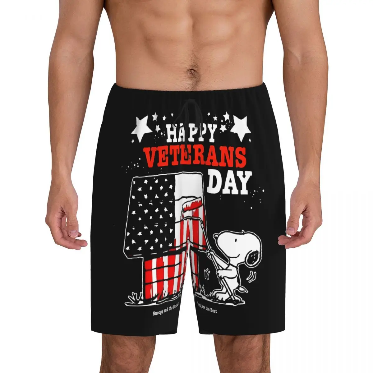 

Custom Cute Cartoon Snoopy Pajama Shorts Men's Sleepwear Lounge Bottom Stretch Sleep Short Pjs with Pockets