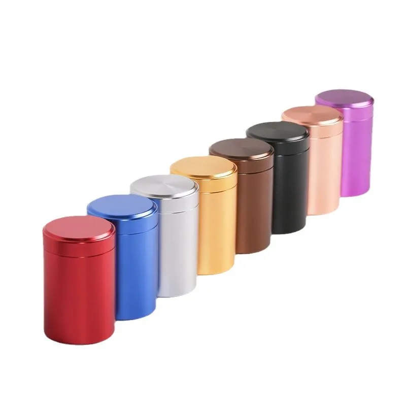 

Portable Aluminum Alloy Tea Sealer Can Mini Herbal Tea Storage Box with Airtight Lid - Gift Packaging Органайзери