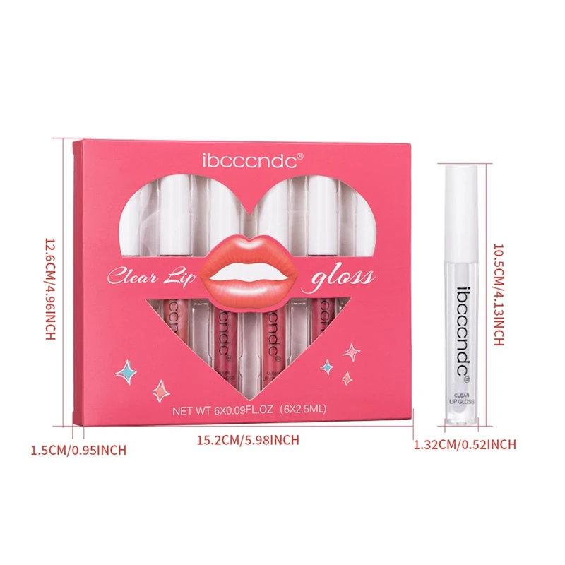 Ibcccndc-Rouge à Lèvres Hydratant, Brcorporelle à l'Eau Longue Durée, Repulpant, Beau 1, 6 Pièces