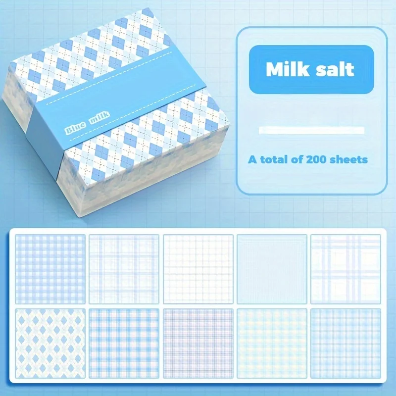 Box of 200 thick sticky notes | 6 series of color sticky notes | very suitable for school and office use | plaid tribal design - view 6