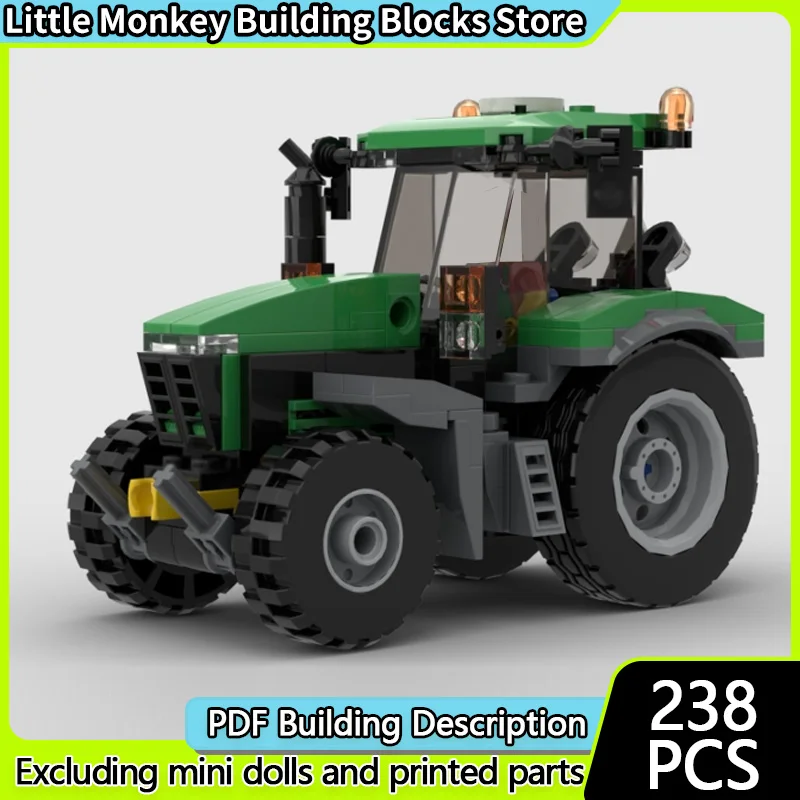 

City Car Model MOC Building Bricks Agriculture Medium Tractor Modular Technology Children Holiday Gifts Assemble Toys Suit