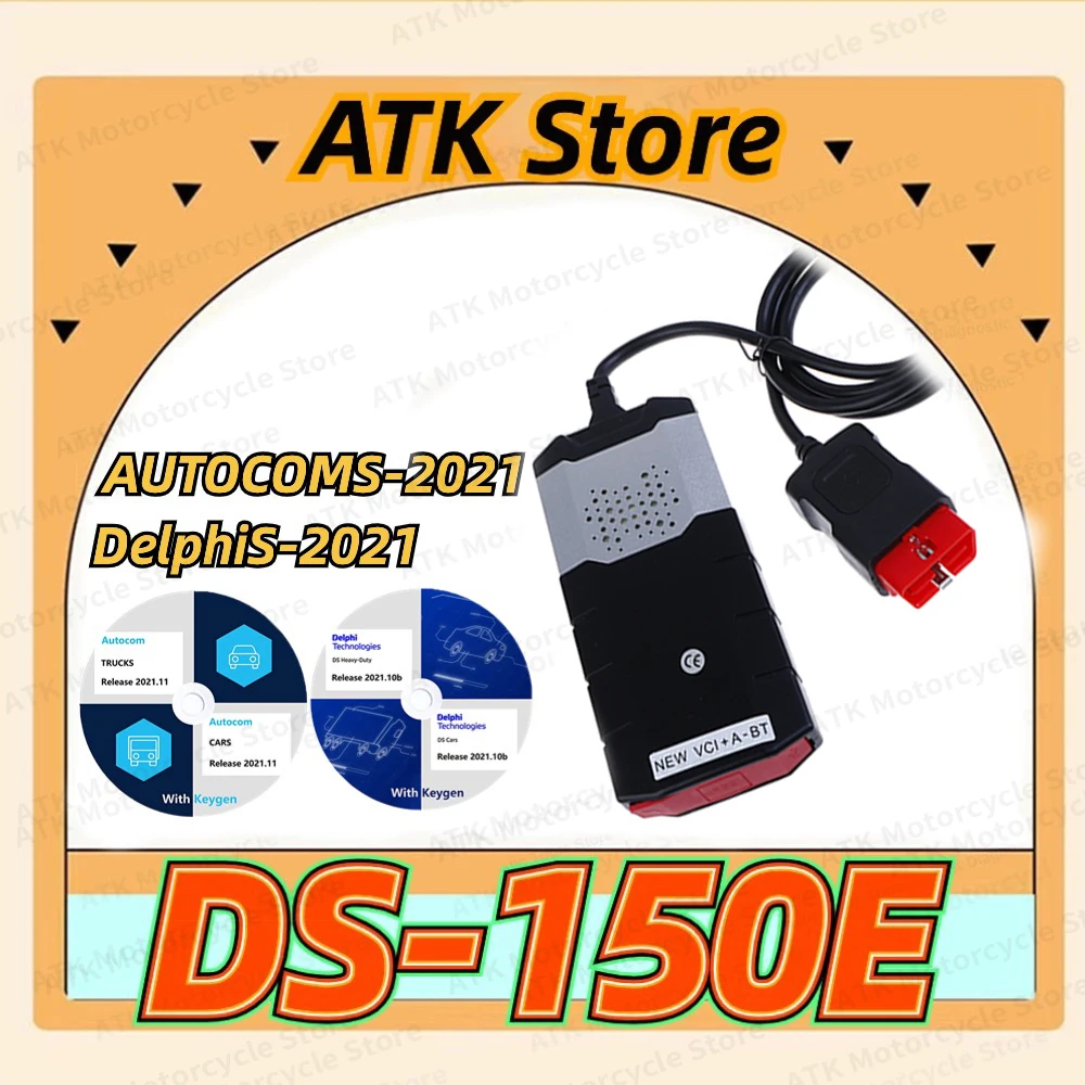 2024 NEWEST Obd2 Scanner 2021.11 Keygen VD DS-150E Bluetooth for TNESF DEL-PH-IS ORPDC Cars Trucks Diagnostic Tools 21 relays