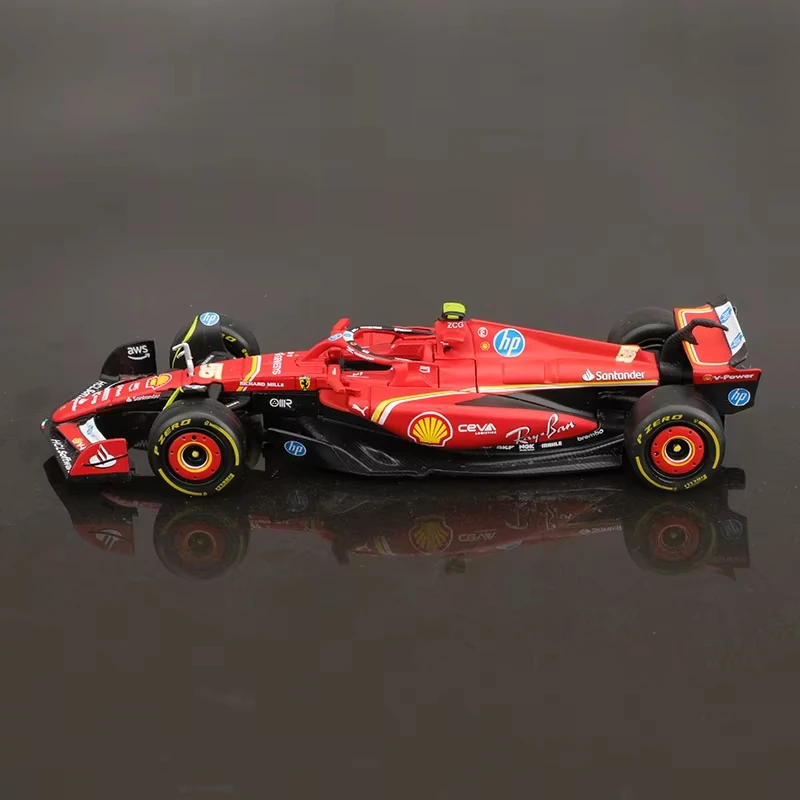 New Bburago 1:43 F1 Ferrari SF-24 Hardcover 16# Leclerc 55# Sainz Formula 1 Car Ferrari Die-cast Model Alloy Car Collection Toy