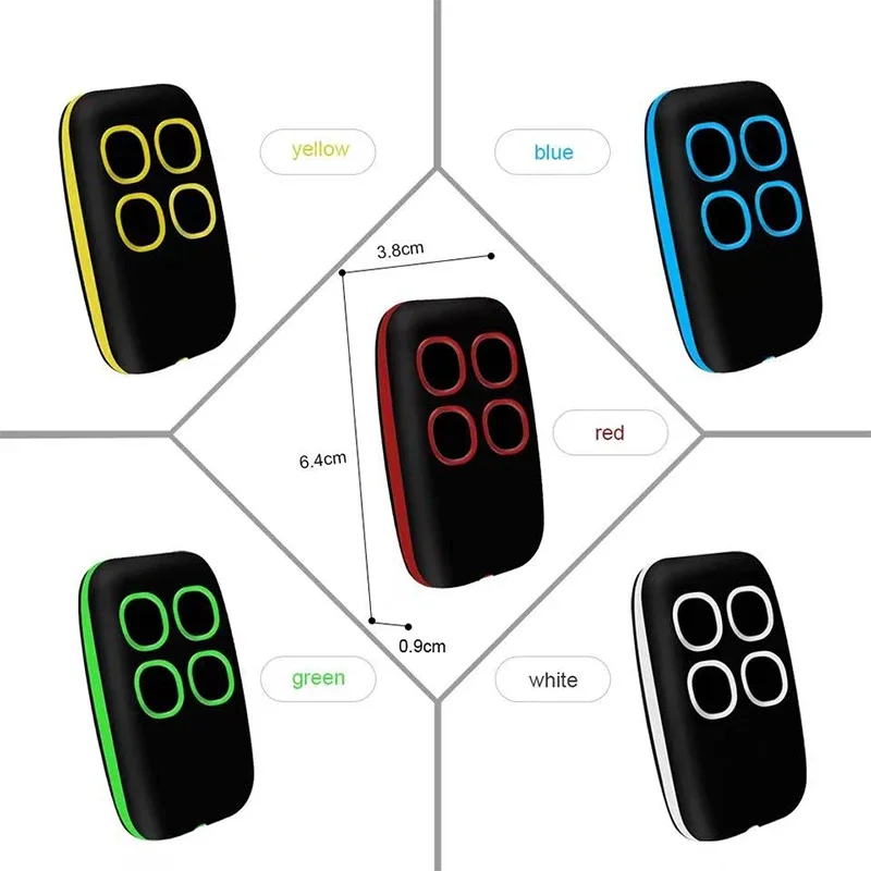 

433Mhz 4 Keys Colorful Remote Control RF Wireless Copy Code Remote Electric Cloning Gate Garage Door Auto Keychain for Home