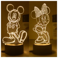 Disney Mickey lampka nocna Minnie 3D ciepłe lampa o świetle białym biurko kreatywne ozdoby pamiątkowe zabawki dla dzieci prezent urodzinowy dla dzieci