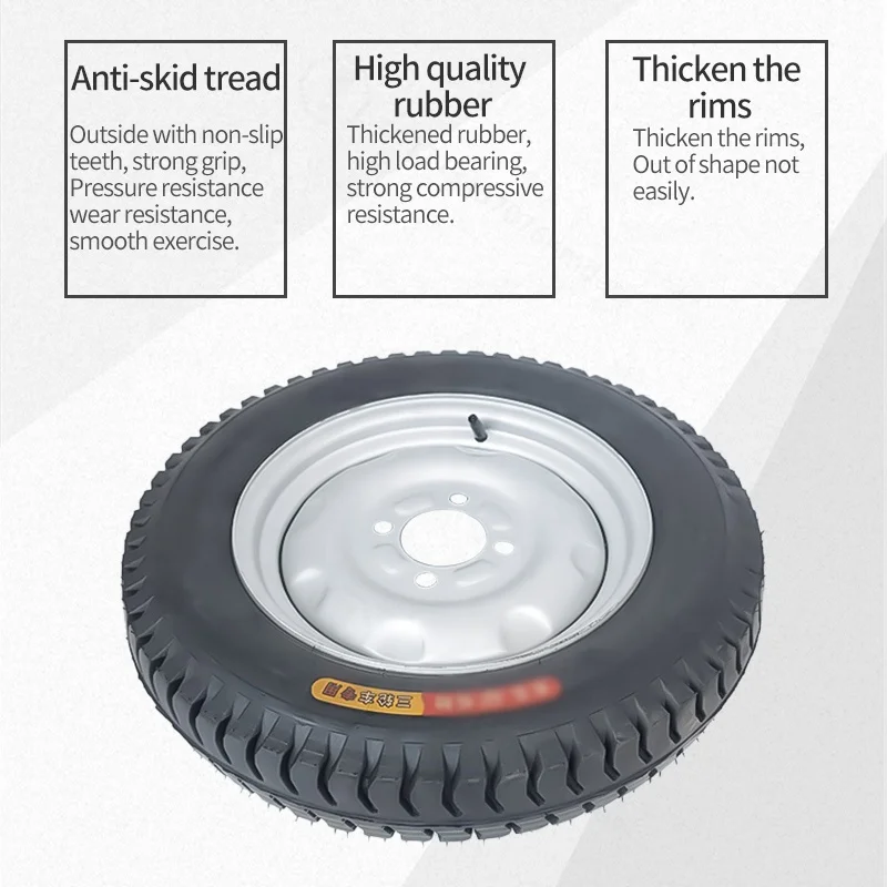 4.00‑12 Electric Tricycle Tire 4 Holes 63mm Thick Rubber Anti‑Slip Wearproof Cargo Vehicle Tyre