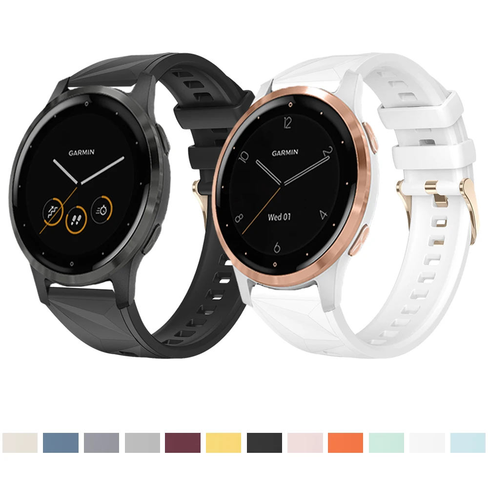 Correa de silicona para Garmin Venu 2S 3S Forerunner 255S 265S Active S Vivoactive 4S pulsera con hebilla rosa para Garmin Move 3S Band