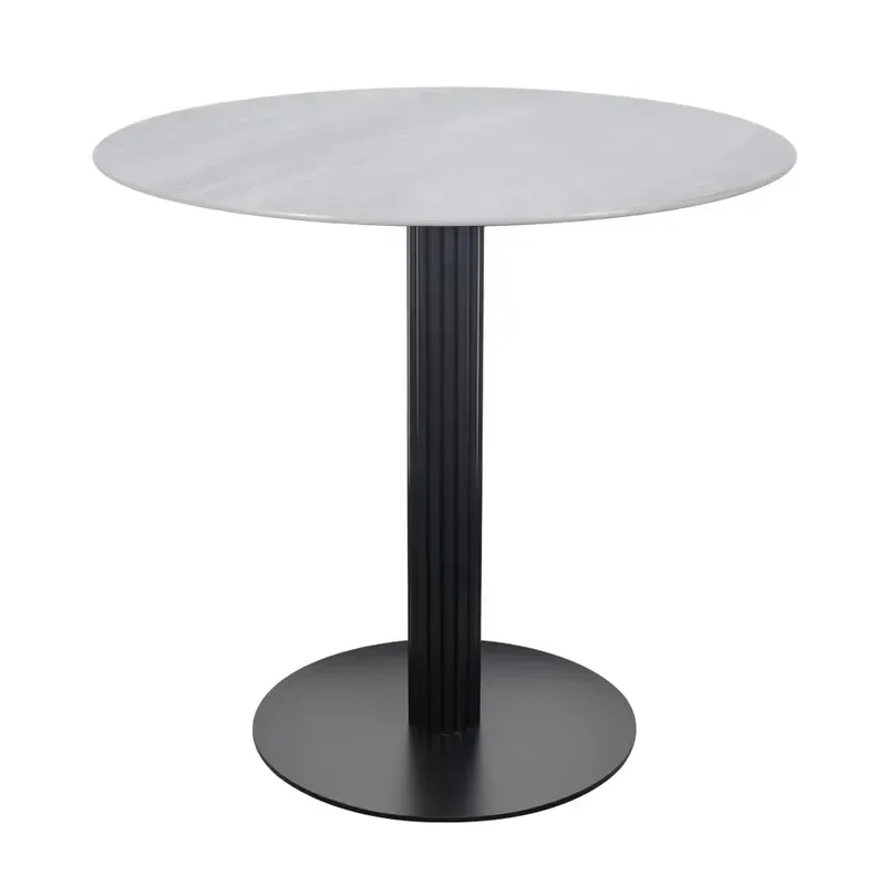 Rock Plate Desktop Business Metal Dining Table Black Gatling Iron Metal Restaurant Coffee Shop Business Dining Table