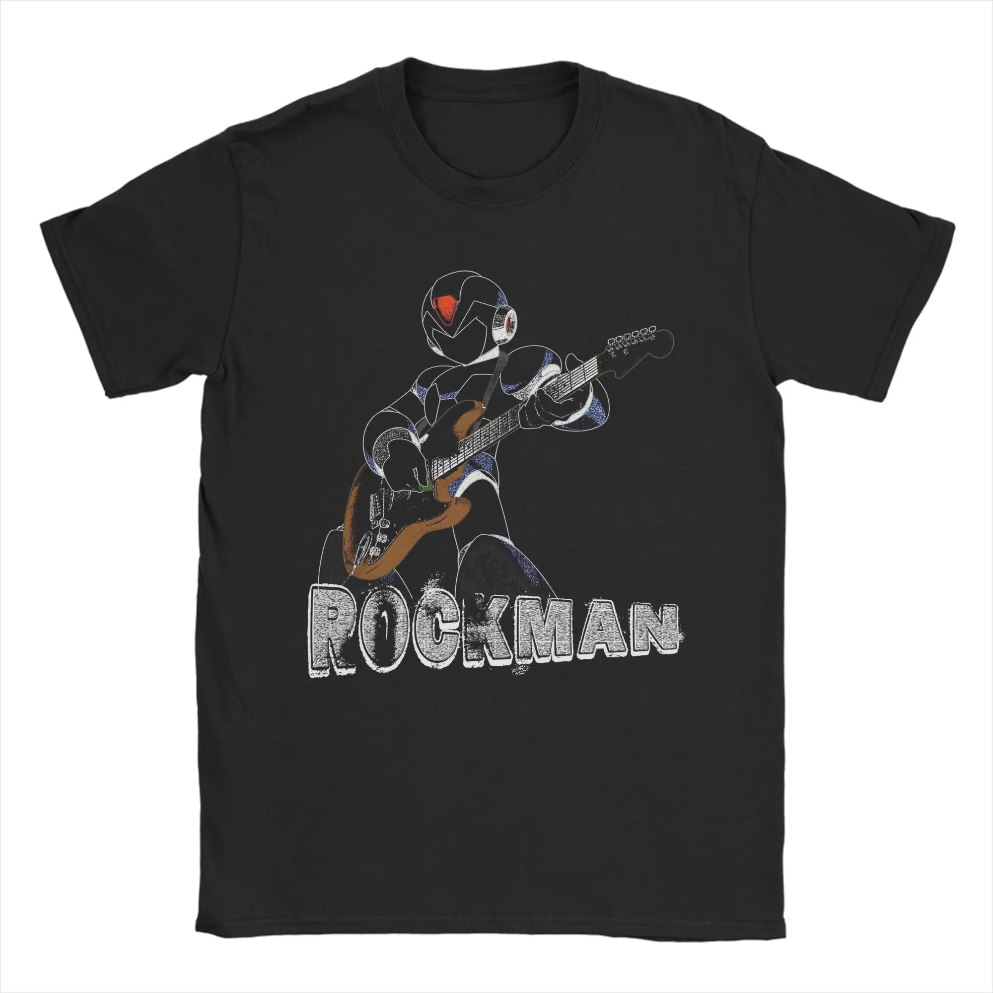 Rock Man Megaman T-Shirts for Men  Hipster Cotton Tee Shirt Round Neck Short Sleeve T Shirt Gift Idea Clothes