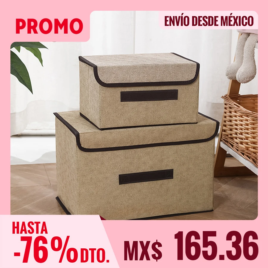 2 armadi in tessuto Non tessuto di diverse dimensioni scatole portaoggetti per negozi, con coperchi, design antipolvere e resistente all'umidità, leggero e pieghevole, grande capacità