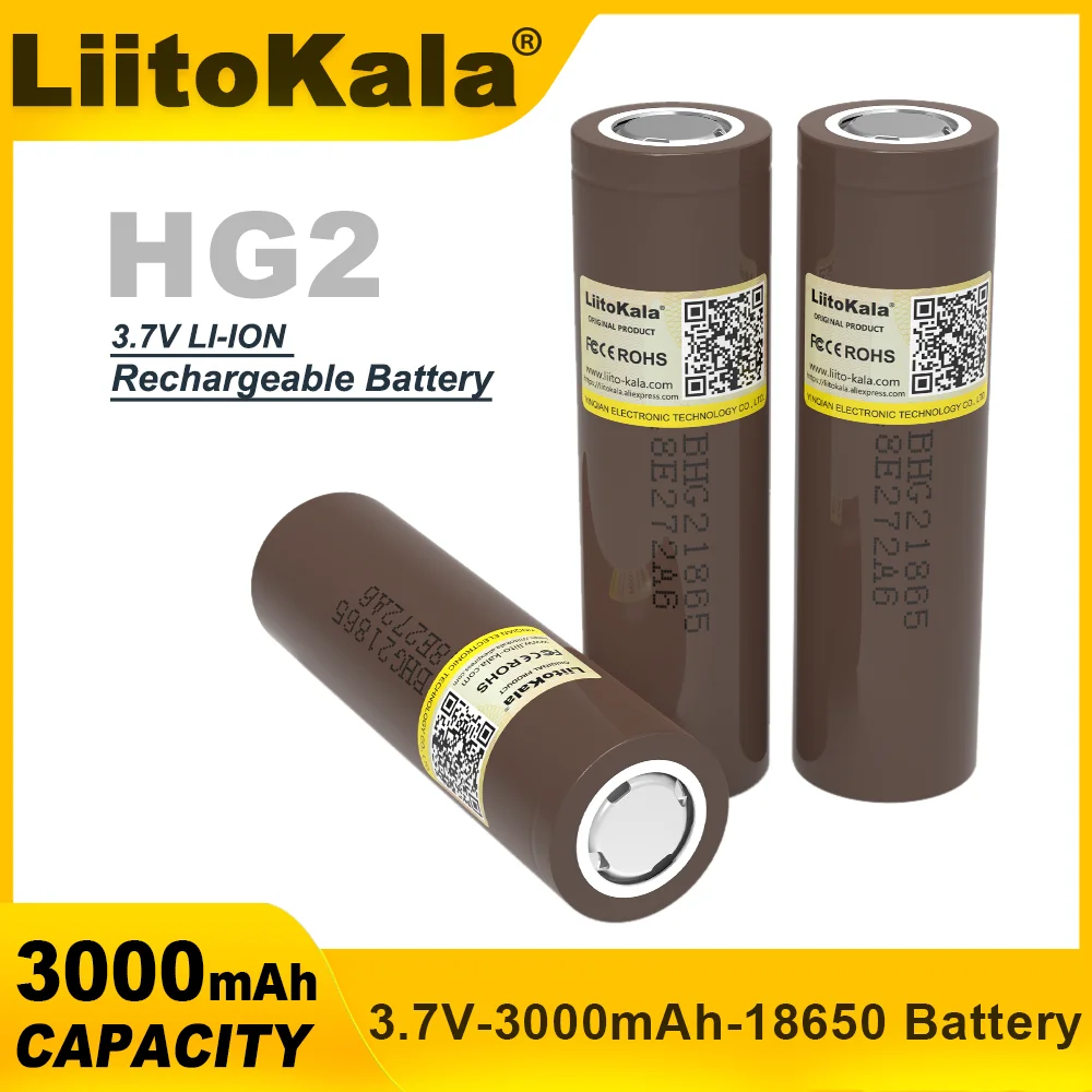 LiitoKala nowe oryginalne baterie HG2 3.7v 18650 3000mAh 3.6V rozładowanie 20A dedykowane do akumulatora hg2 Power