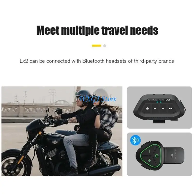 

37JE Waterproof Wireless Headset Noise Reduction Earphone for Motorcycle Helmets LX2