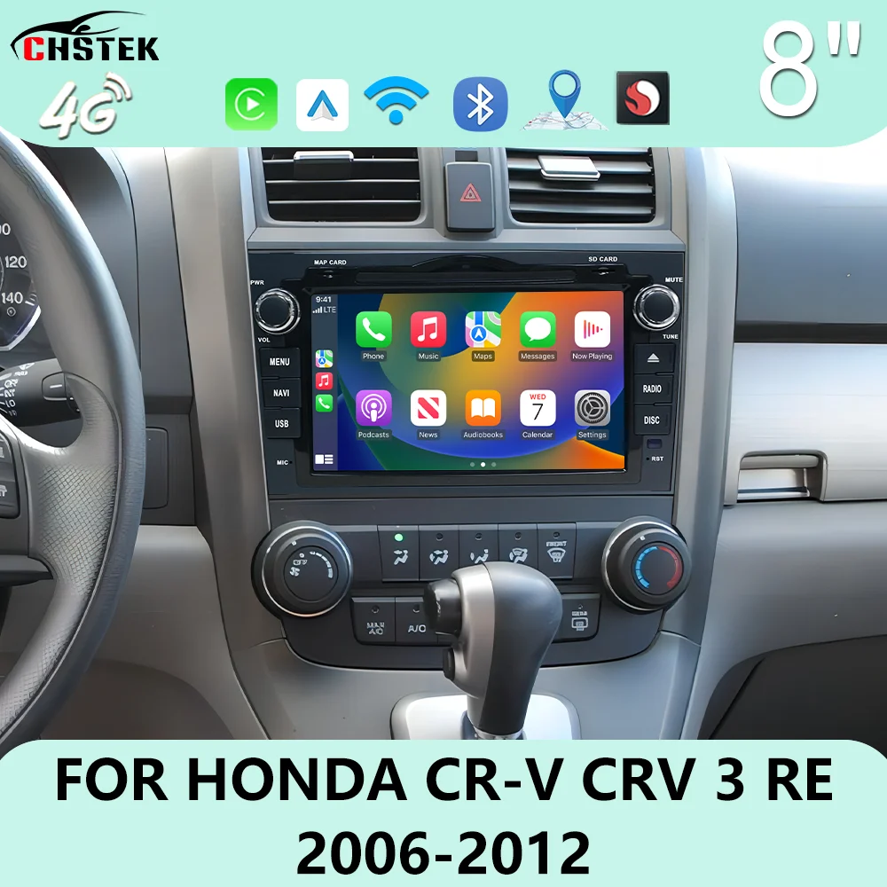 CHSTEK 8-rdzeniowe 2Din Android Radio For Hondy CRV CR-V 3 RE 2006-2012 Carplay Samochodowe Multimidia Odtwarzacz Stereo GPS DSP - zdjęcie 1
