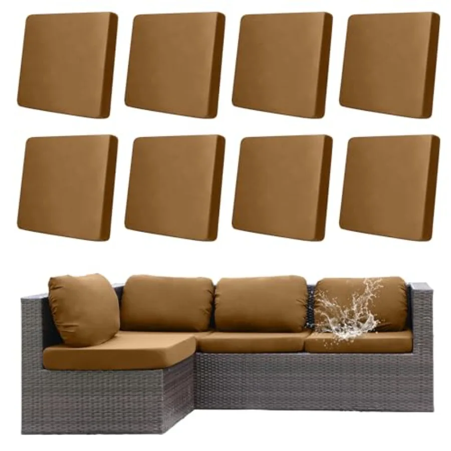 

Комплект из 8 чехлов для уличной мебели: эластичные, моющиеся, многоразовые чехлы-накидки для диванов и кресел для патио