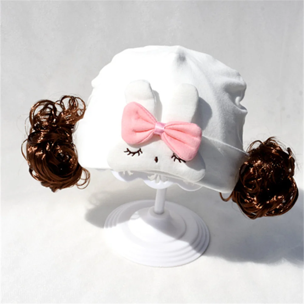 New Year Hair Accessories Cute Bow Baby Girl Wig Hat Hairpiece Christmas Newborn Children Kids Girls Cosplay Headbands Headwear