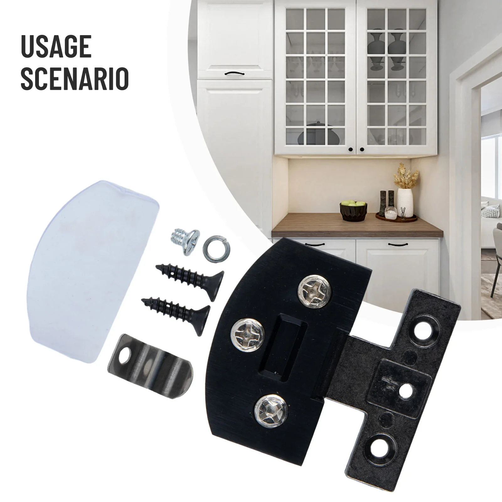 

Cabinet Gate Clamp Glass Door Hinge Tools With Screws Accessories Zinc Alloy Black/Silver ​Countertop Cabinet Clamp​ Countertop