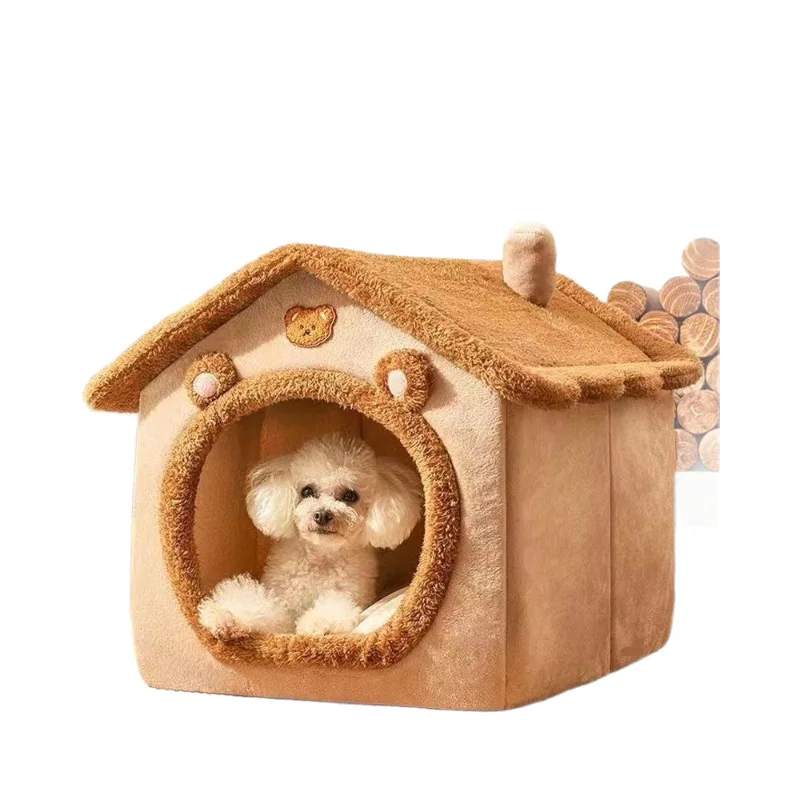 Warmth-Resistant Dog Bed Closed Design  Washable  Small Dog Pet Bed Waterproof and Windproof for Pets