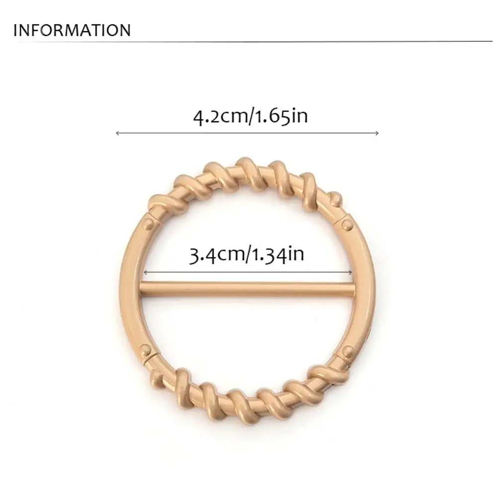 Waist Adjustment Fixed Snap Clothing Corner Knotted Buckles Hijab Scarf Clip Multifunctional Round Metal Scarf Buckle Classic
