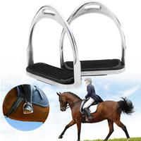 1 Pair 120mm Stainless Steel Horse Stirrup Riding Equipment Equestrian Stirrups Anti-slip Rubber Pad Horse Accessories
