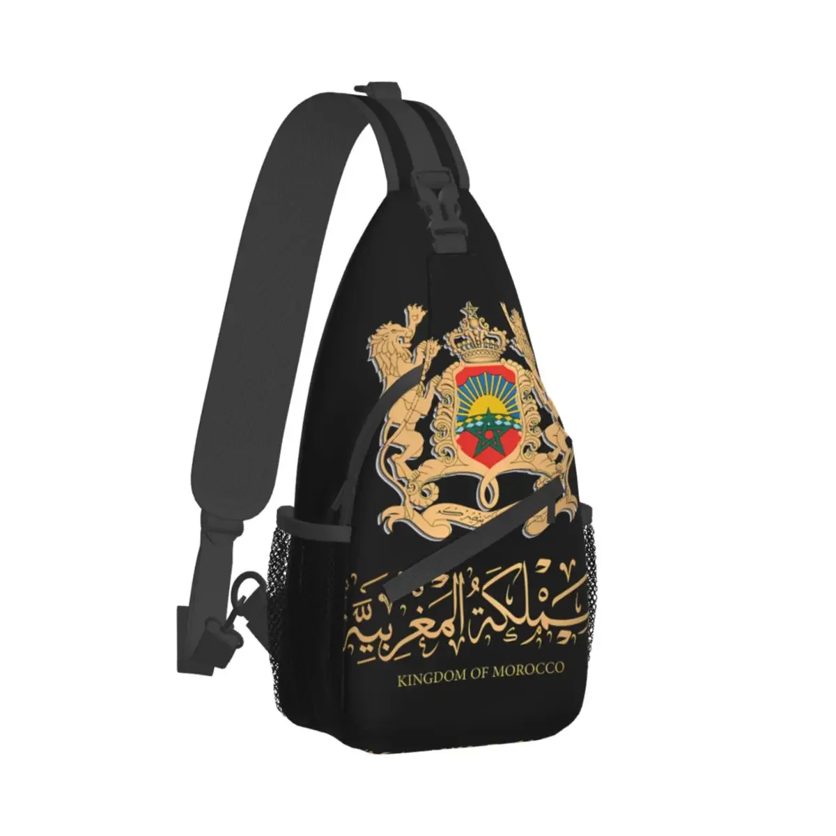 Morocco Crossbody Bag Sports Moroccan Emblem In Golden Stylish Design Chest Bag Unisex Women Man Shoulder Backpacks Travel