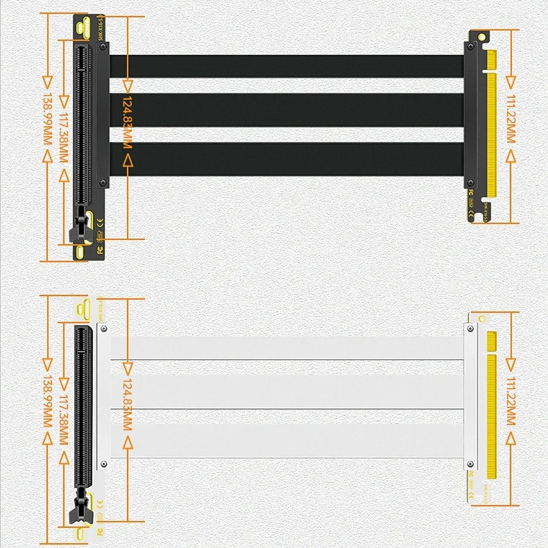 Imagem -03 - Adaptador de Alta Velocidade Flexível do Riser de Gpu para a Montagem Vertical da Placa Gráfica Pcie 5.0 Riser Cabo Gen 5x16 Pci Express Riser Extensor