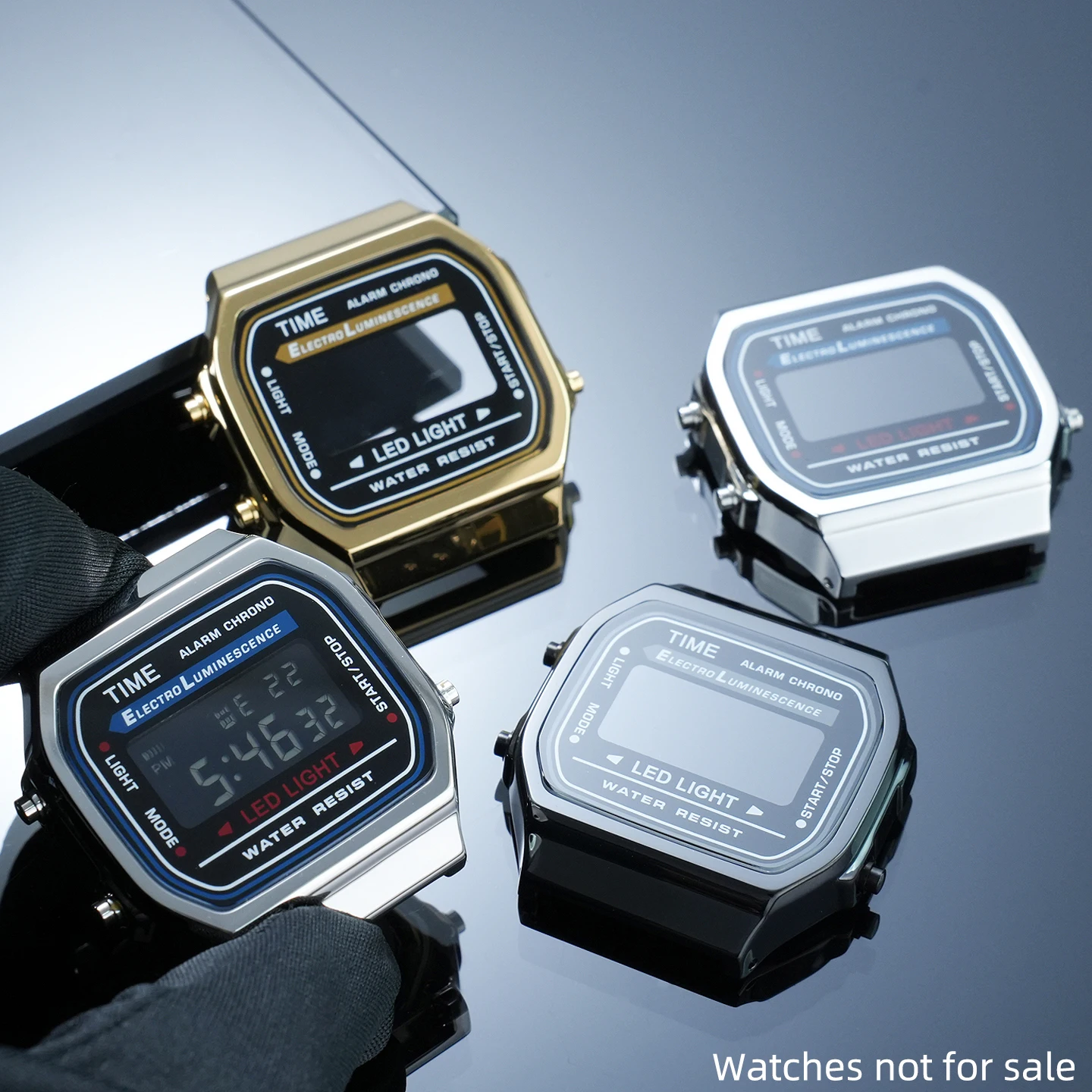 A168 Modified Metal Case for Casio A-168 Stainless Steel 304L Bezel Silver/Gold/Black A168 Mod Kit Screw Mineral Crystal Parts