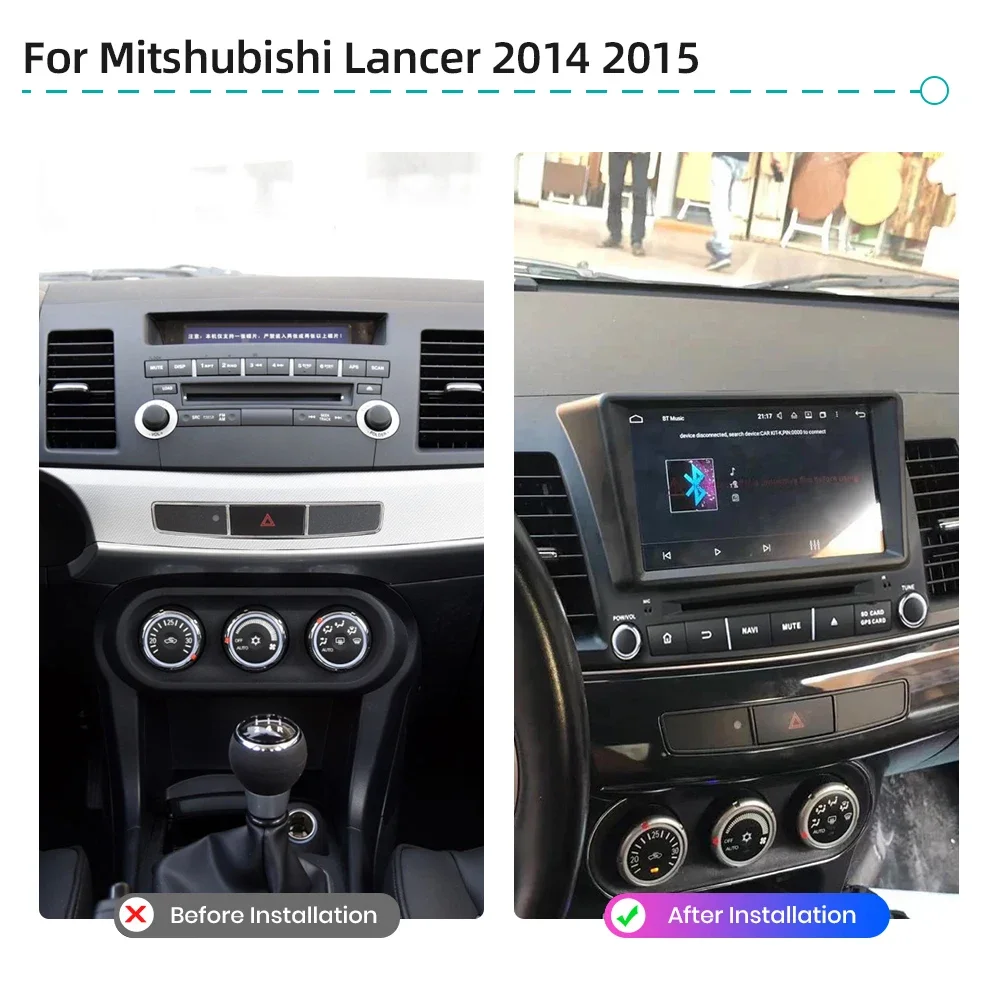 Car Multimedia Player CarPlay Android 13 GPS Navigation 4G WiFi RDS DSP Bluetooth Car DVD Radio For Mitshubishi Lancer 2014 2015