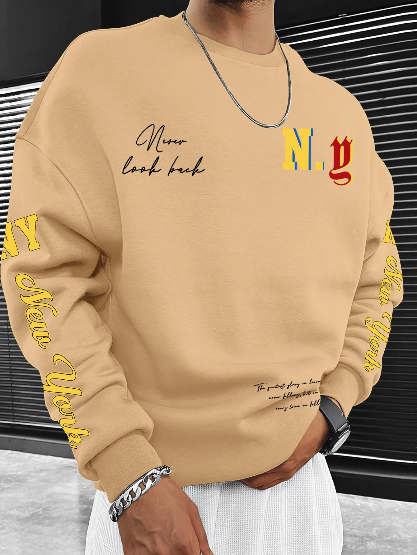 Herren Retro Rundhals-Sweatshi – Men'S Fashion New York Bewertung und Preis