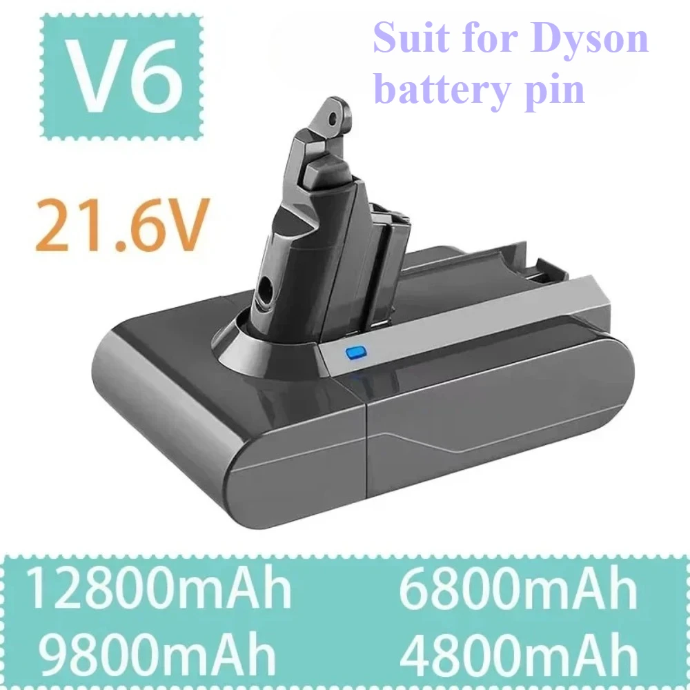 Batterie de remplacement 21,6 V pour Dyson V6 12800 mAh, compatible avec les modèles DC62, DC59, DC58, SV03, SV04, SV09, Animal, Motorhead, V6 Slim, Absolute