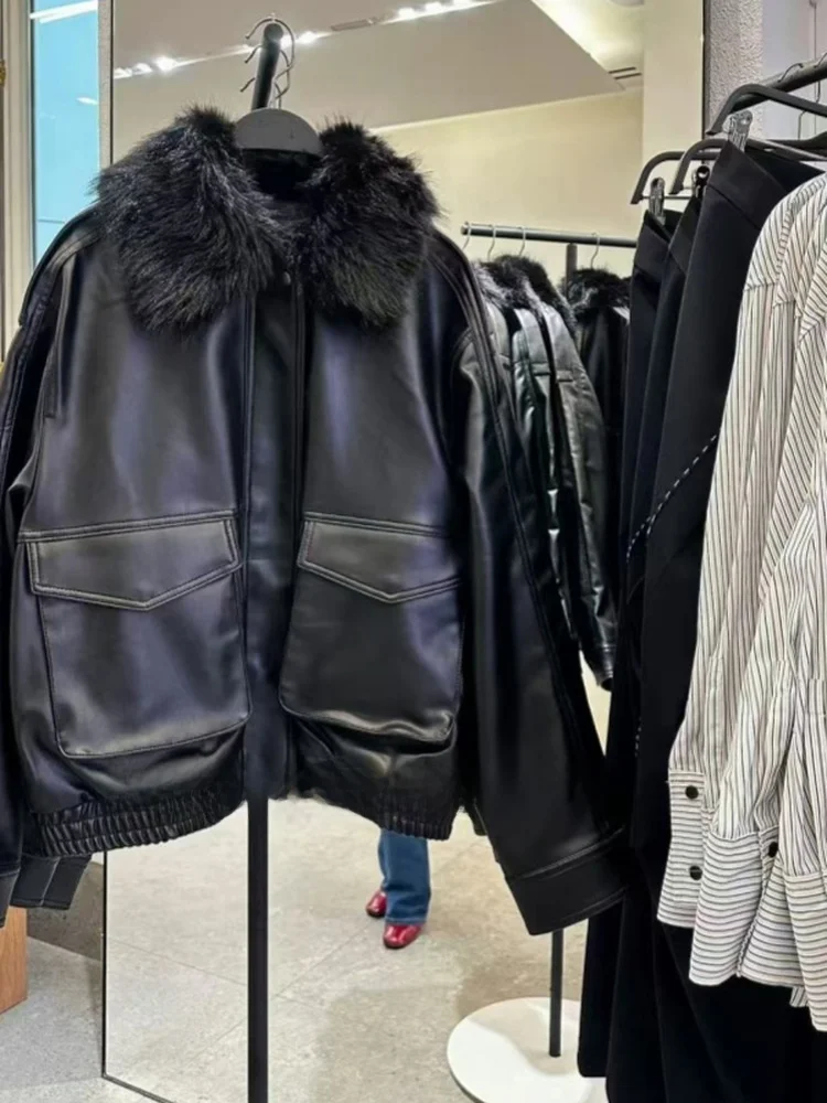 

Autumn 2025 New Women's High-End Collar Jaet Artificial Fur Effect Detachable ort Outerwear Versatile Retro Sle Long Sl...