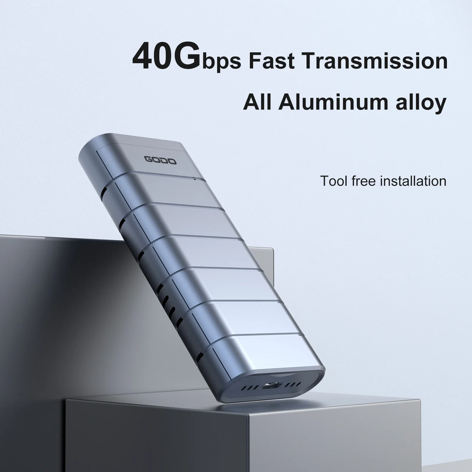 GODO USB4.0 Hard Drive Enclosure 40Gbps M.2 NVMe SSD Enclosure Aluminum Compatible with Thunderbolt 3/4 USB3.2/3.1 SSD Case