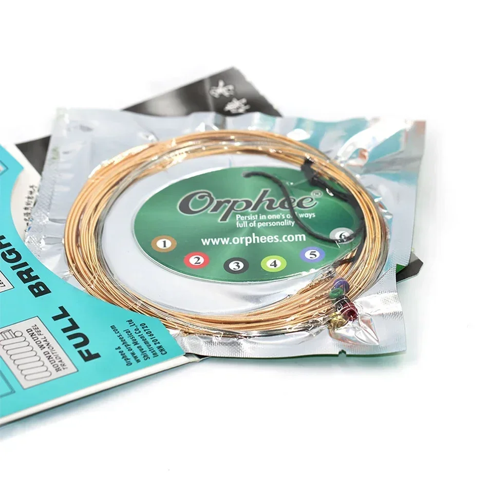 Orphee Acoustic Guitar Strings Set 85/15 Bronze Wound Hexagonal Medium Super Extra Light 009-045/010-050/011-052/012-053/013-054