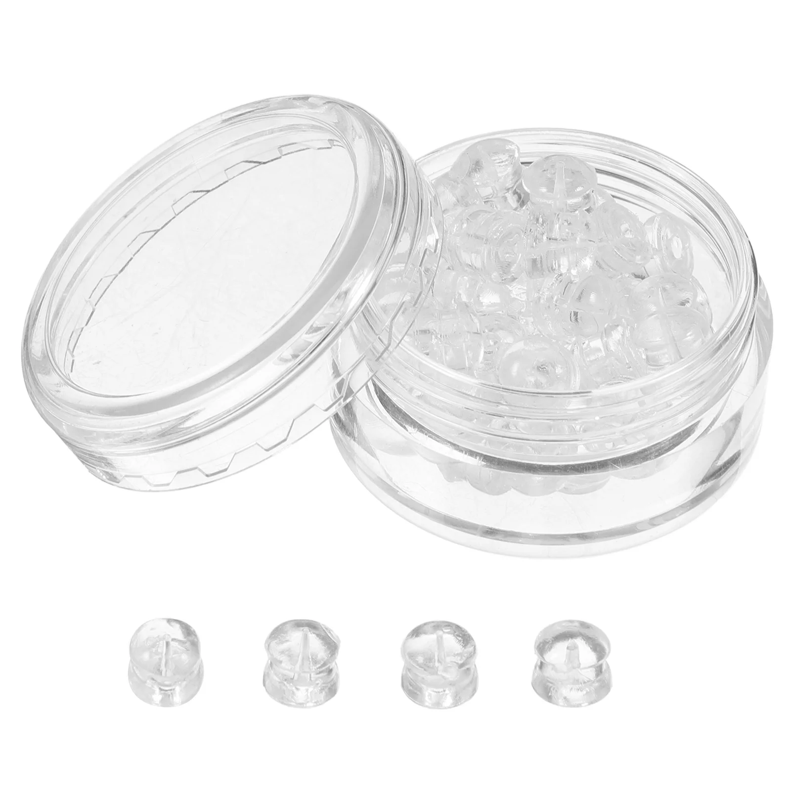 

30Pcs Transparent Silicone Earring Backs for Ear Studs Secure Flat Locking Safety Stoppers Replacement Accessories Support