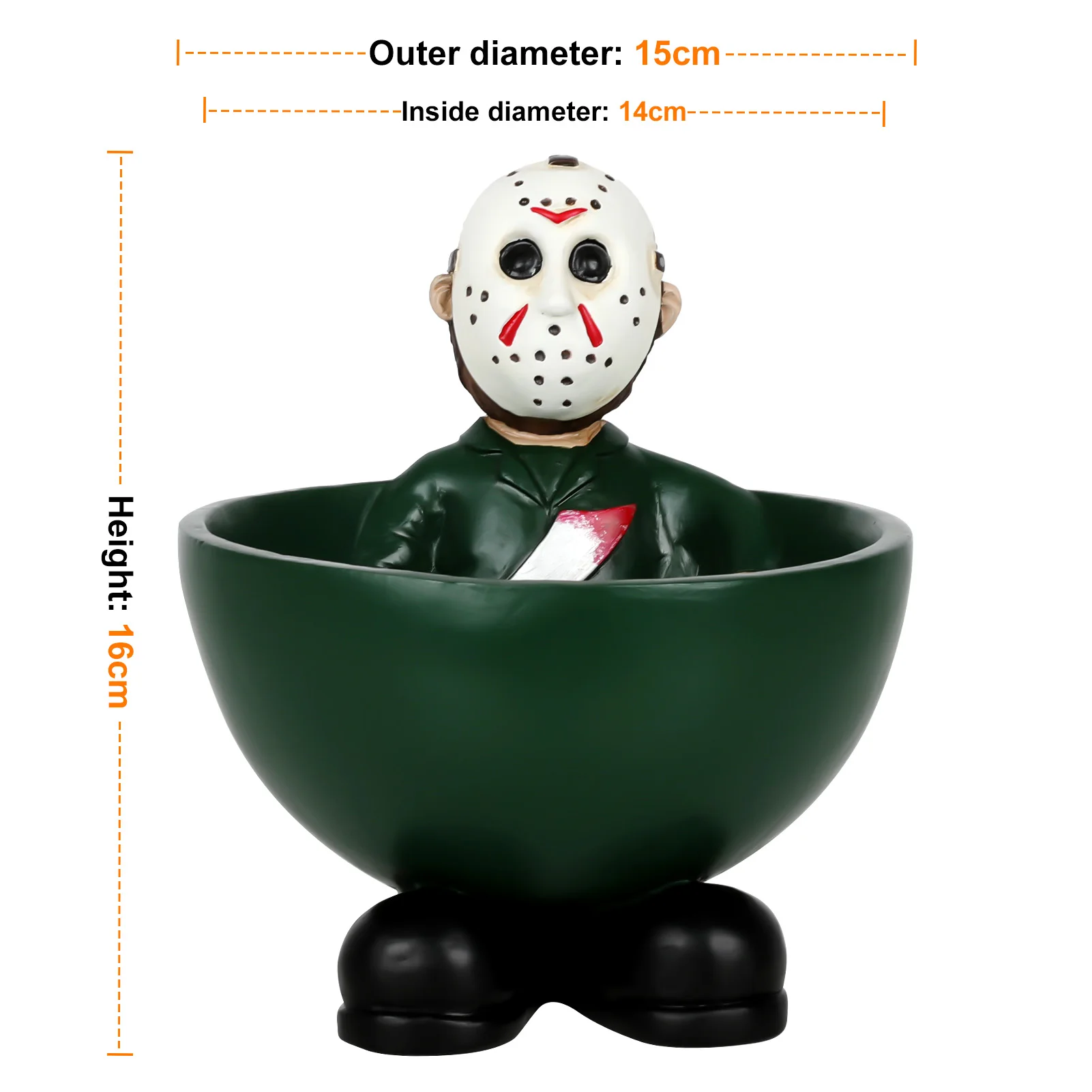 제이슨 과일 접시 코스프레 공포 역할 레진 캔디 볼 장식, 할로윈 파티 공포 장식, 장난감 트레이 액세서리 소품 / 코스프레 액세서리, image size:1601x1601