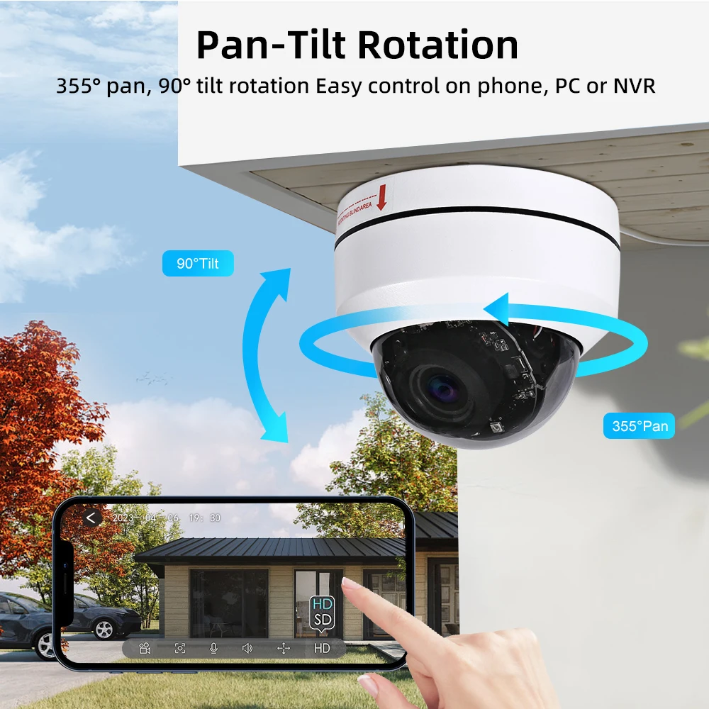 Imagem -02 - Câmera ip Ptz Wi-fi Doméstica com Rastreamento Automático 5mp Zoom Digital 5x Vigilância de Áudio e Vídeo Rastreamento ai 5x ir 50m Humanóide