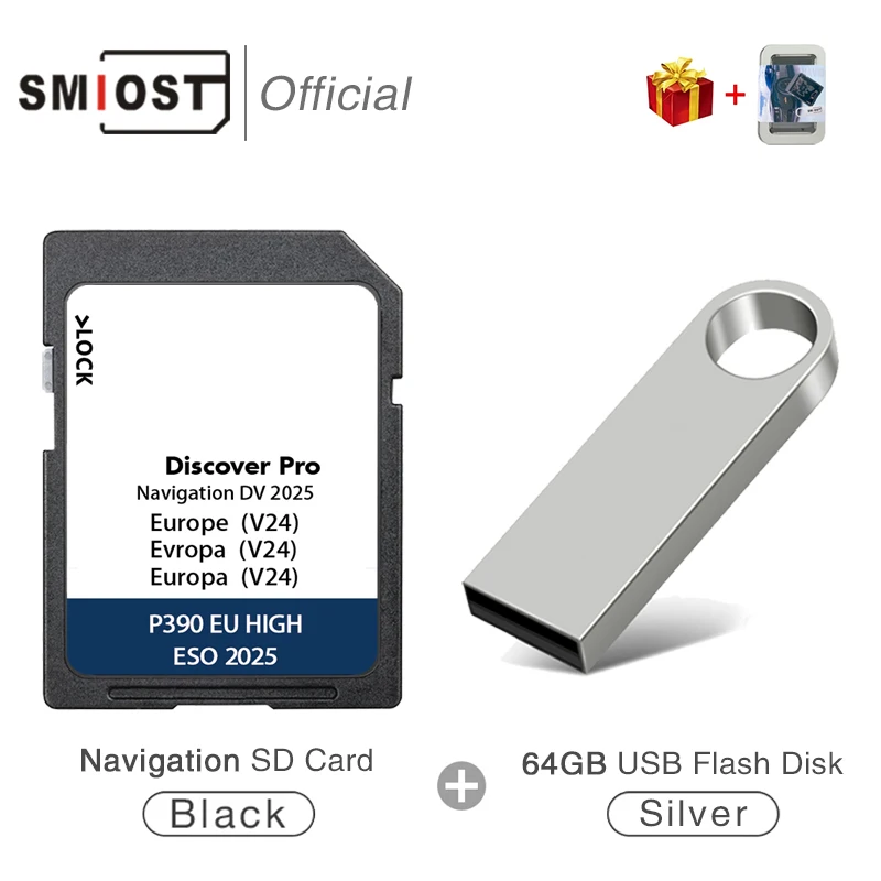 SMIOST Original 64GB SD Memory Card for VW MIB1 MIB2 Discover Pro Media Pro Navigation Map DV V24 Sat Nav GPS Map Card