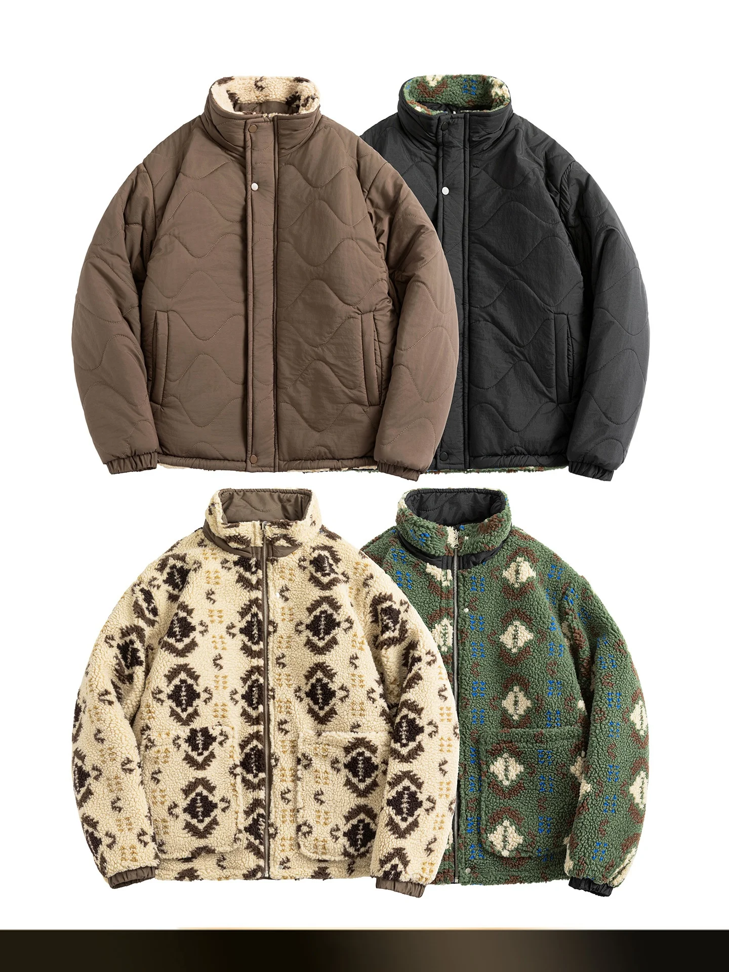 

Ретро-куртка с узором «Тыква», двусторонняя, свободного кроя, из хлопка, с воротником-стойкой, теплая, для пар, рабочая одежда, хлопковое пальто, верхняя одежда