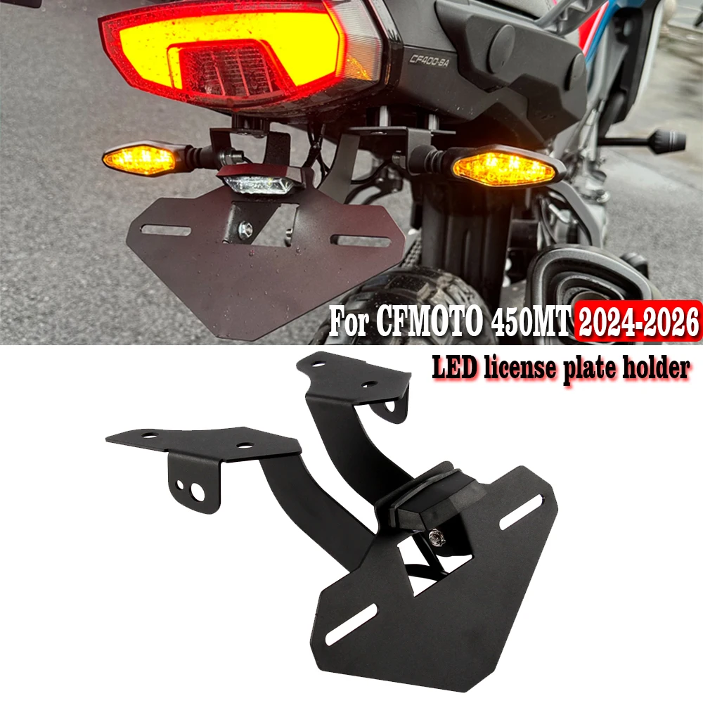 

Держатель номерного знака для CFMOTO 450MT 2024, задняя рама, светодиодная подсветка для мотоцикла CF-MOTO MT450 IBEX 450 MT 2025