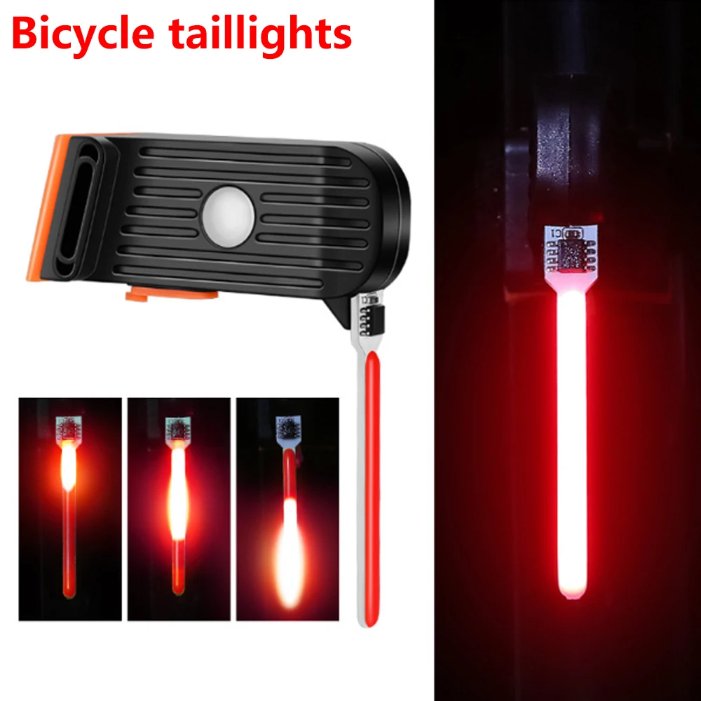 Luces traseras de bicicleta con carga USB, luces de montaña que fluyen, conducción nocturna, ciclismo de carretera, alto brillo, accesorios de equipo creativos