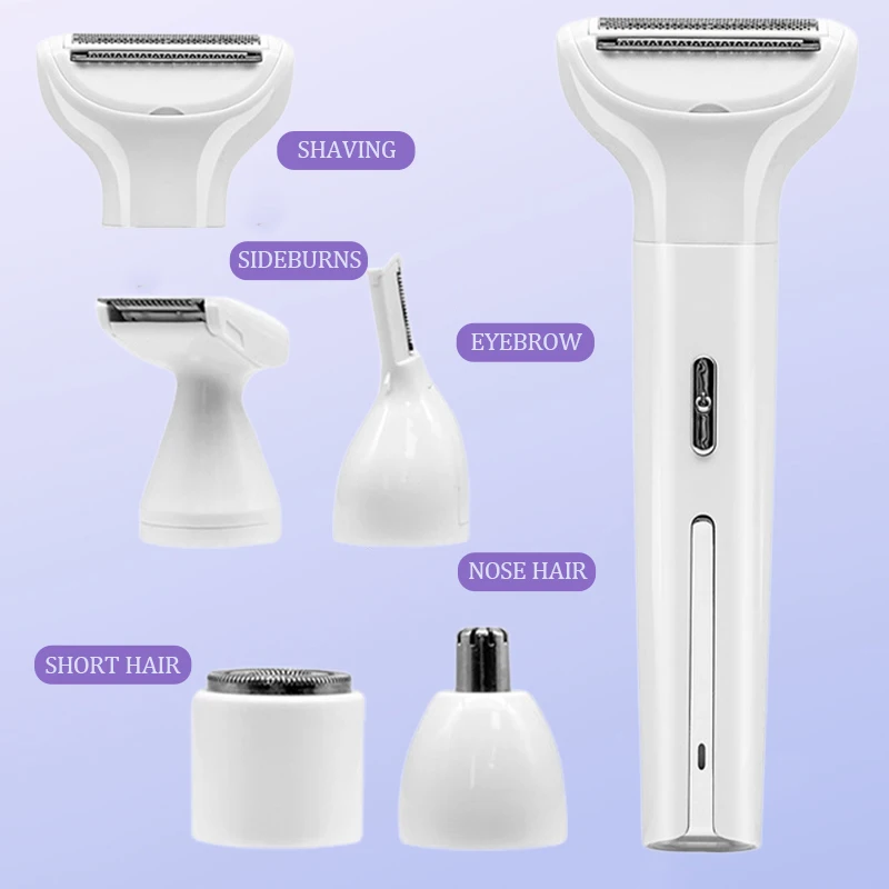 5in1 Electric Female Shaver Intimate Care Women's All-in-One Armpit Hair Private Pubic Hair Trim and Shaving