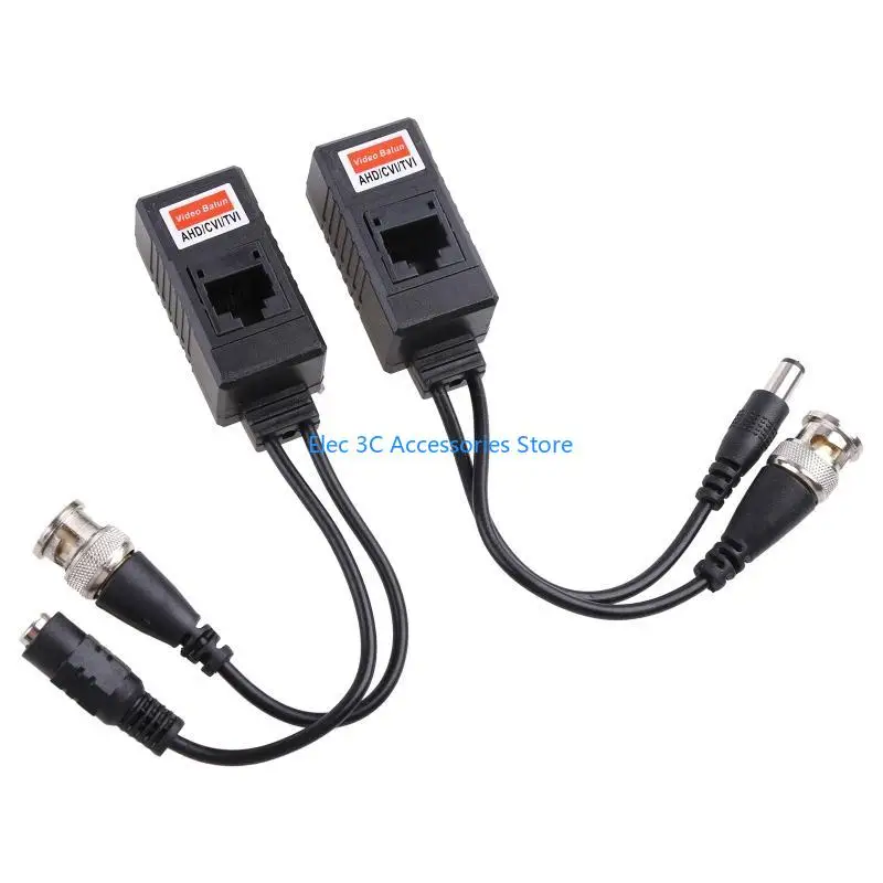 Y51A 1 Pair BNC To RJ45 Passive Video Power + Balun Transceiver For CCTV Camera
