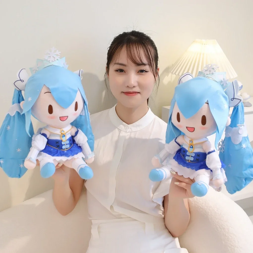 Robe de princesse des neiges Hatsune ku, couronne de flocon de neige, peluche limite, style japonais, fille mignonne, renforcement du beurre, cadeau de décoration d'intérieur