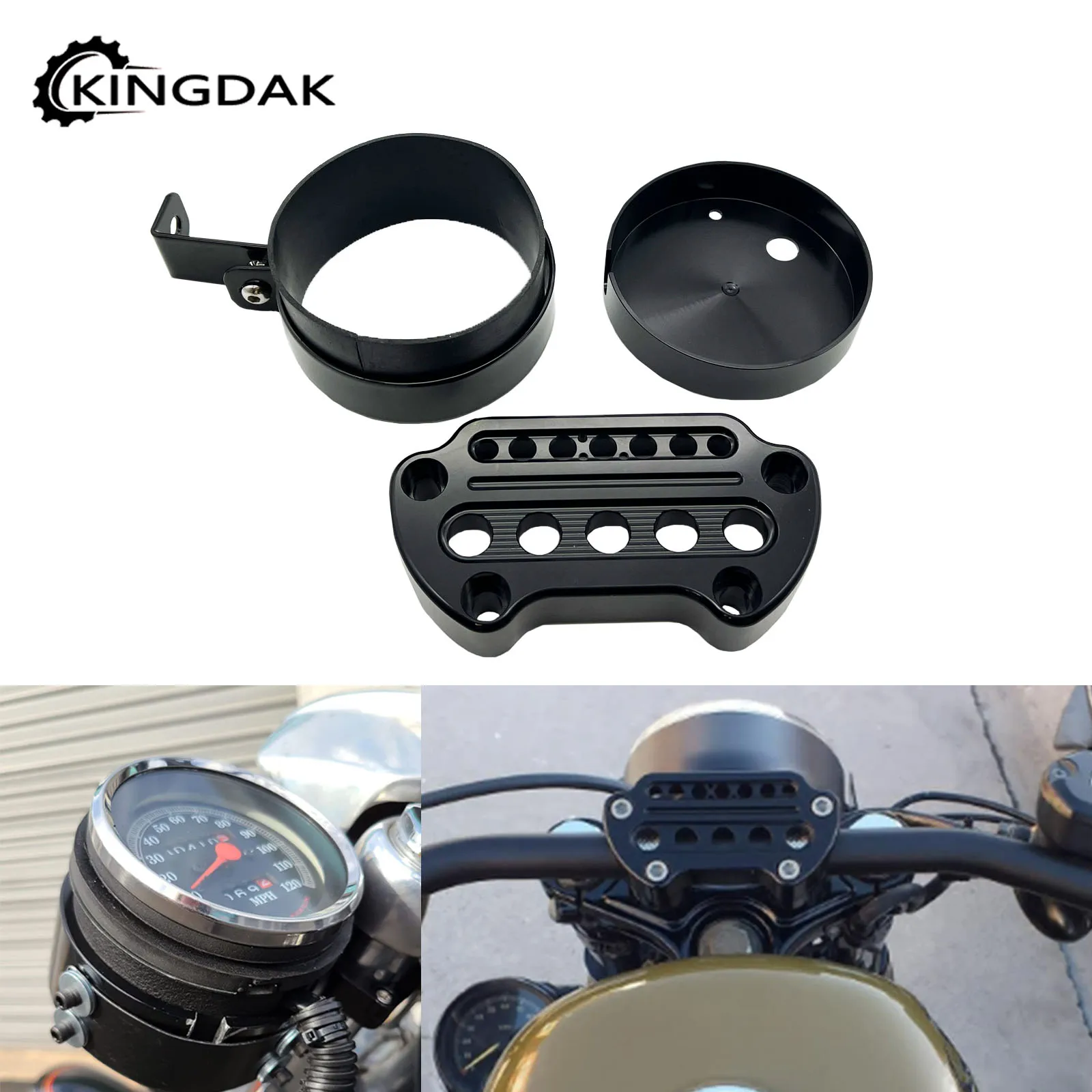 Motorcycle Side Mount Instrument Bracket Speedometer Relocation Cover for Harley Sportster XL 1200 883 Forty-Eight Seventy-Two